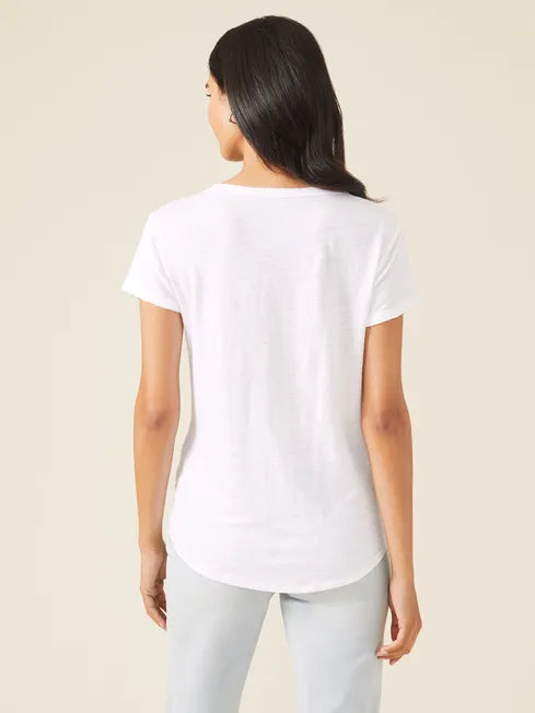 Kacey Linen Tee White